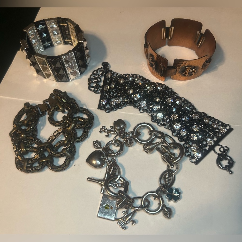 Chic Copper, Black and Silver Bracelet Bundle